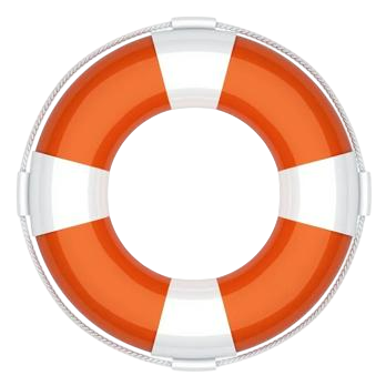 Orange and white lifebuoy symbol for Bodrum yacht safety